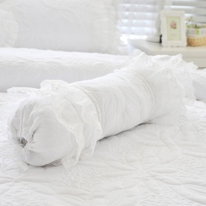 Amani Double-Layered Ruffled Cotton Lace Bedding Set