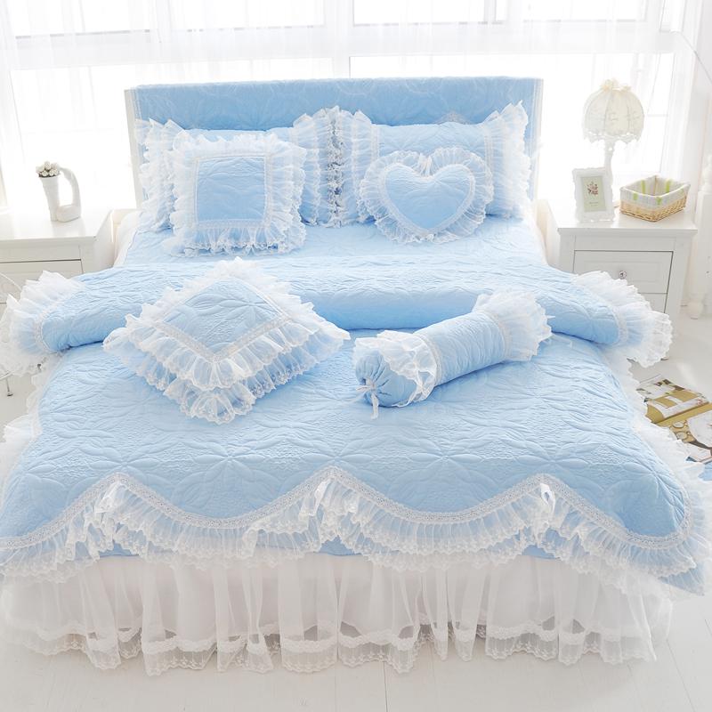 Amani Double-Layered Ruffled Cotton Lace Bedding Set