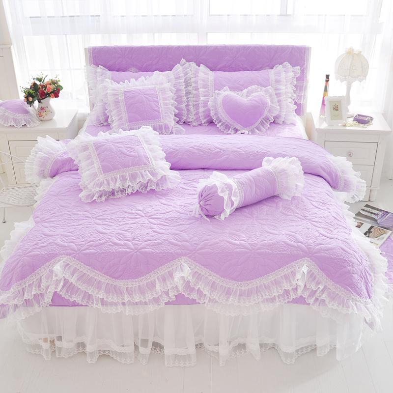 Amani Double-Layered Ruffled Cotton Lace Bedding Set