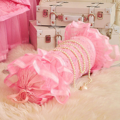 Aaliyah Triple Layered Ruffled Cotton Lace Bedding Set