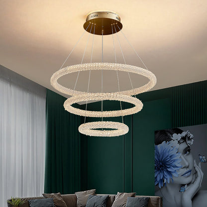 Jillian Sculptural LED Three Tier Crystal Chandelier