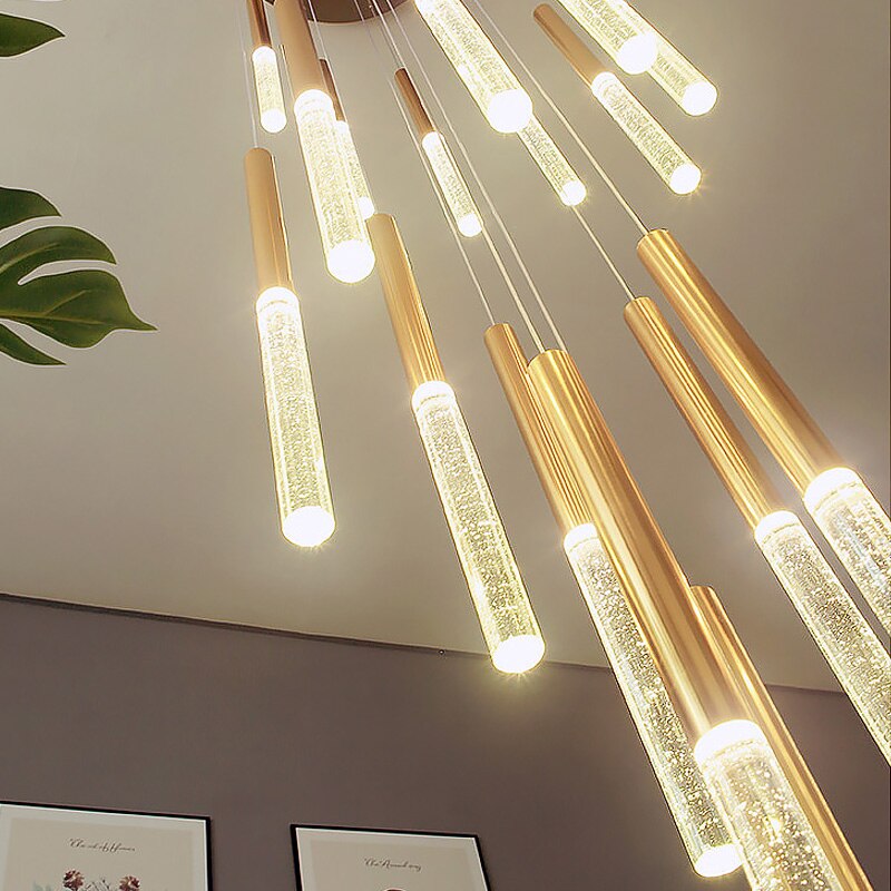 Mya Linear Copper And Crystal Strand Chandelier