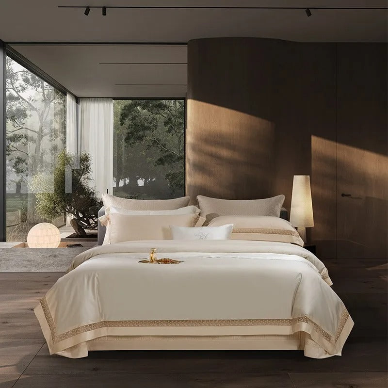 Elysium Beige Egyptian Cotton Bedding Set