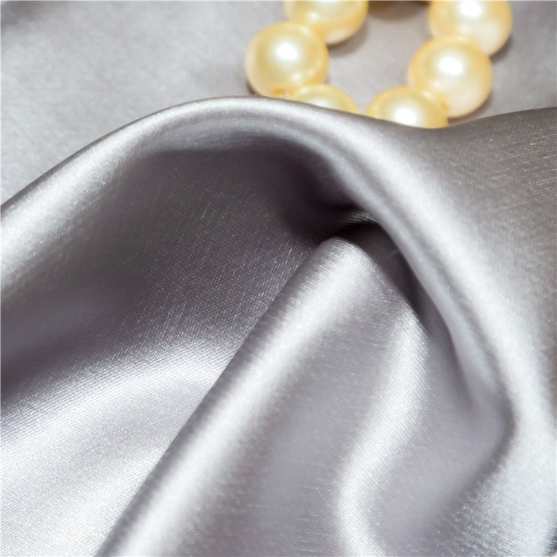 Willa Silver Modern Satin Egyptian Cotton Bedding Set
