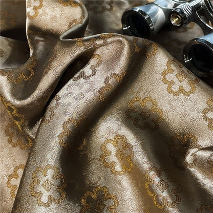 Sophia Gold Cotton Satin Bedding Set
