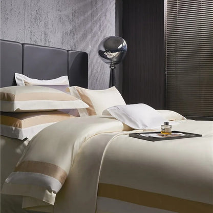 Luxor Beige Stripe Egyptian Cotton Bedding Set