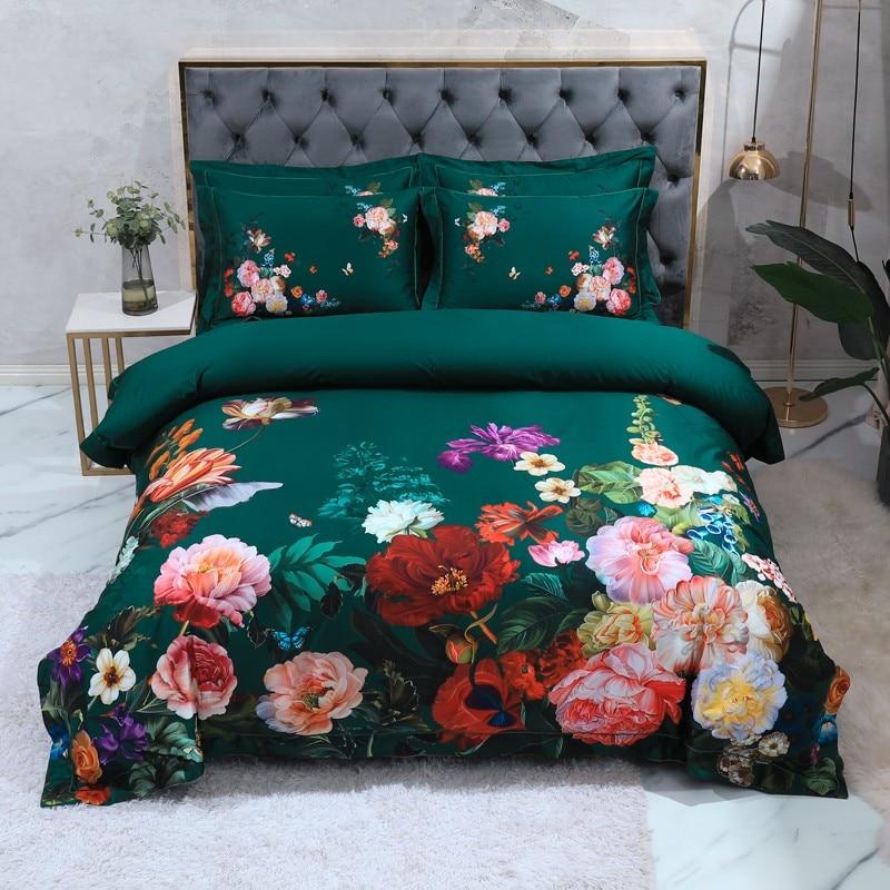 Aida Green Egyptian Cotton Bedding Set
