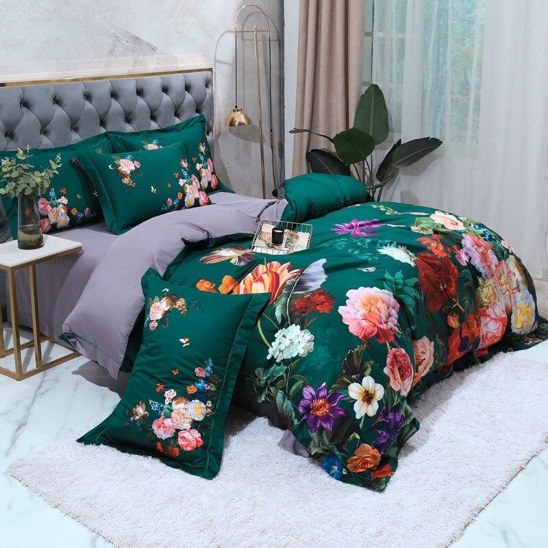 Aida Green Egyptian Cotton Bedding Set