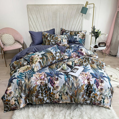 Arjoma Leaf Floral Egyptian Cotton Bedding Set