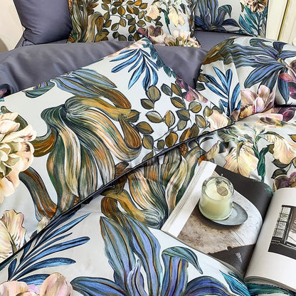 Arjoma Leaf Floral Egyptian Cotton Bedding Set