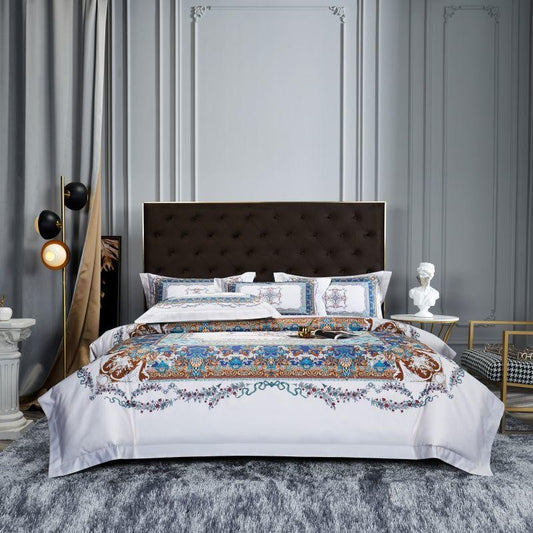 Ava Layered 3D Printed Border Egyptian Cotton Bedding Set