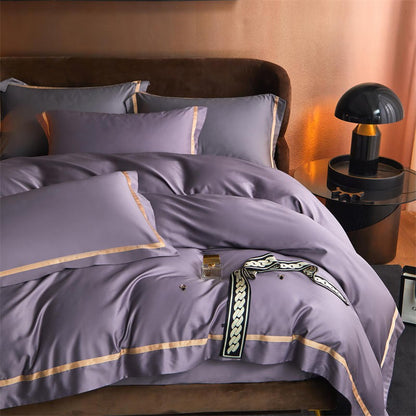 Karine Modern Seamless Solid Egyptian Cotton Bedding Set