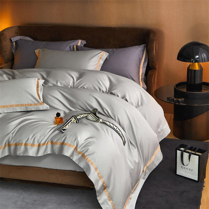 Karine Modern Seamless Solid Egyptian Cotton Bedding Set
